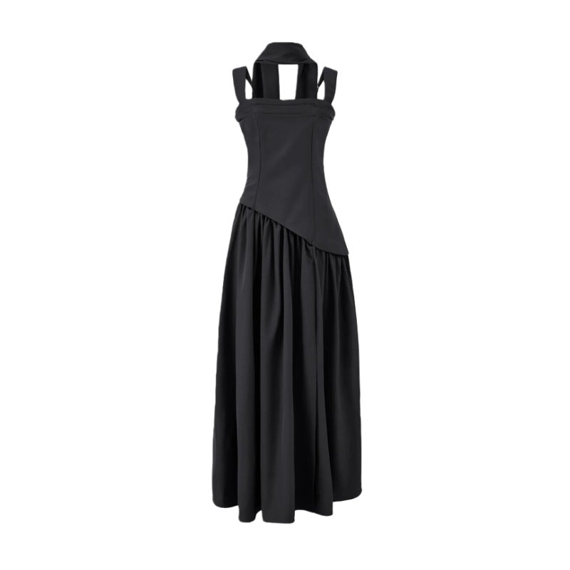 Palais Pleated Scarf-Strap Maxi Dress