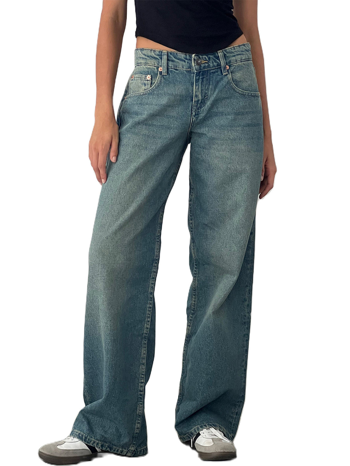Classic High-Waist Straight Jeans