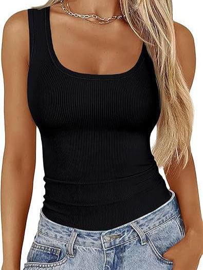 Ribbed Square-Neck Tank