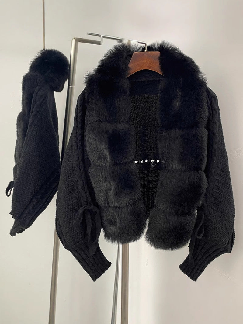 Celeste Knit Cardigan with Faux Fur Collar
